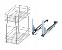 Kosz cargo mini dolny 2 półki REJS VARIANT MULTI do szafki 400mm L450 biały (2025) + prowadnice FULL