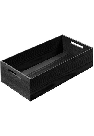 Organizer na segregację akcesoriów PEKA FINELINE LINIQ drewniany, skrzynka prostokątna z uchwytami, 236x472x120 mm, dąb czarny
