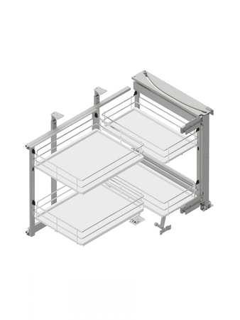 Kosz narożny magic corner space REJS COMFORT MAXIMA EVO 900 montaż lewy chrom/biały